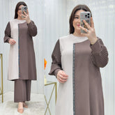 Contrast 2-Piece Suit with Pleated Sleeve | Swag Edition (FL-KS001)